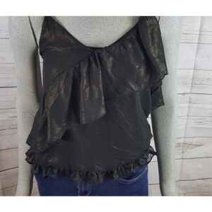 RO&DE Black Metallic Gold
Ruffled Cami size xs